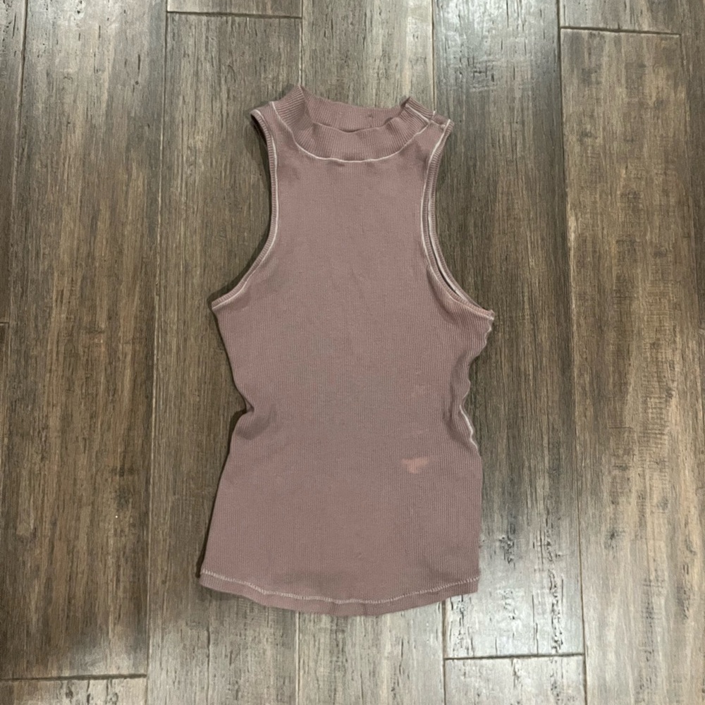 SKIMS Tan Fitted Ribbed Sleeveless Tank Top